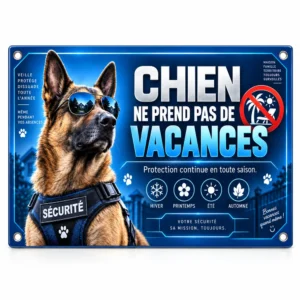 plaque chien ne prenant pas de vacances